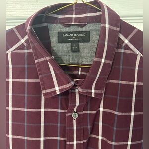 Banana Republic Men’s Long Sleeve Soft Wash Slim Fit Dress Shirt Size Large